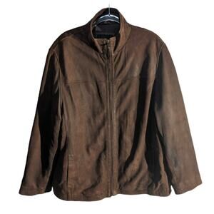 Vintage 90's R&O Reilly Olmes Brown Nubuck Leather Bomber Jacket Men's Size XL